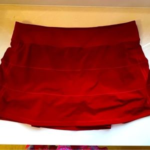 Lululemon Pace Rival Skirt Skort Long Red Size 14